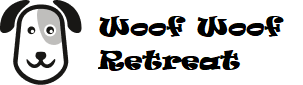 Logo of Woof Woof Retreat, featuring a playful dog silhouette and vibrant typography representing reliable pet care